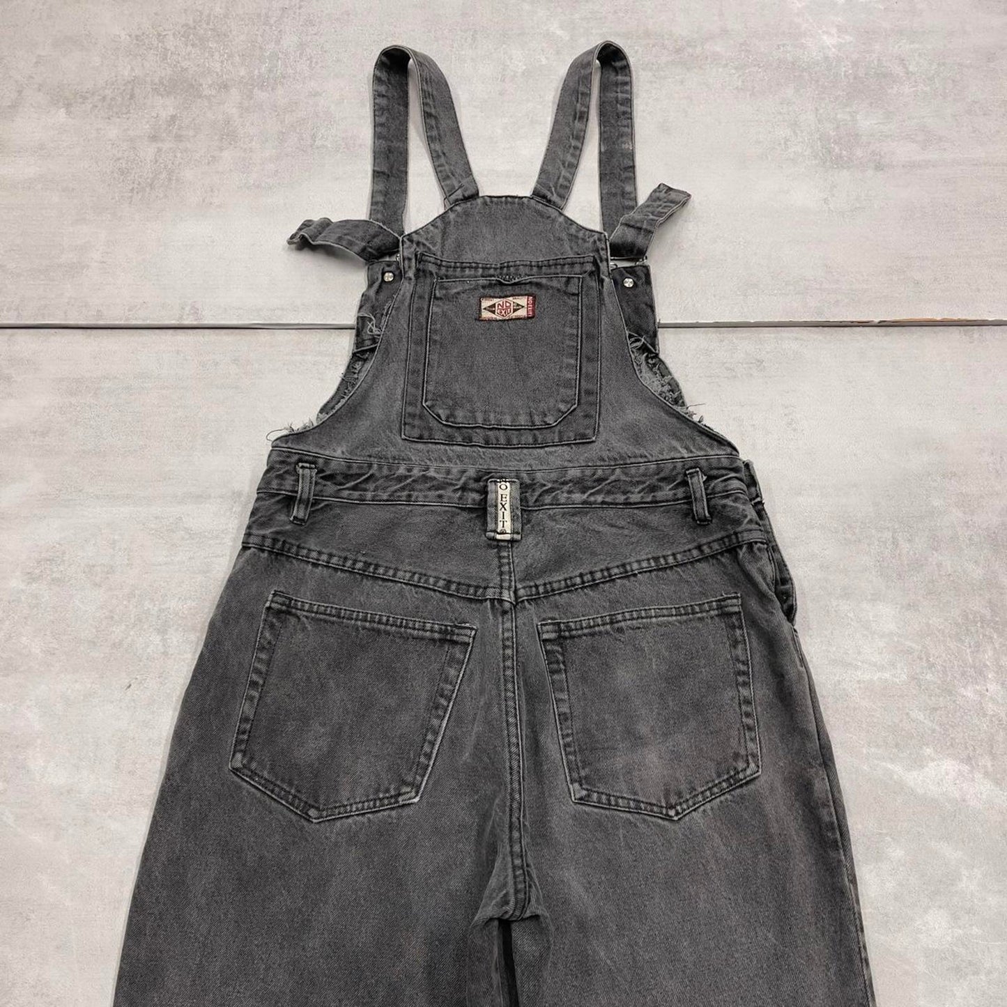 Vintage baggy No Exit dungarees W32L32 black mens denim overalls