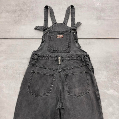 Vintage baggy No Exit dungarees W32L32 black mens denim overalls