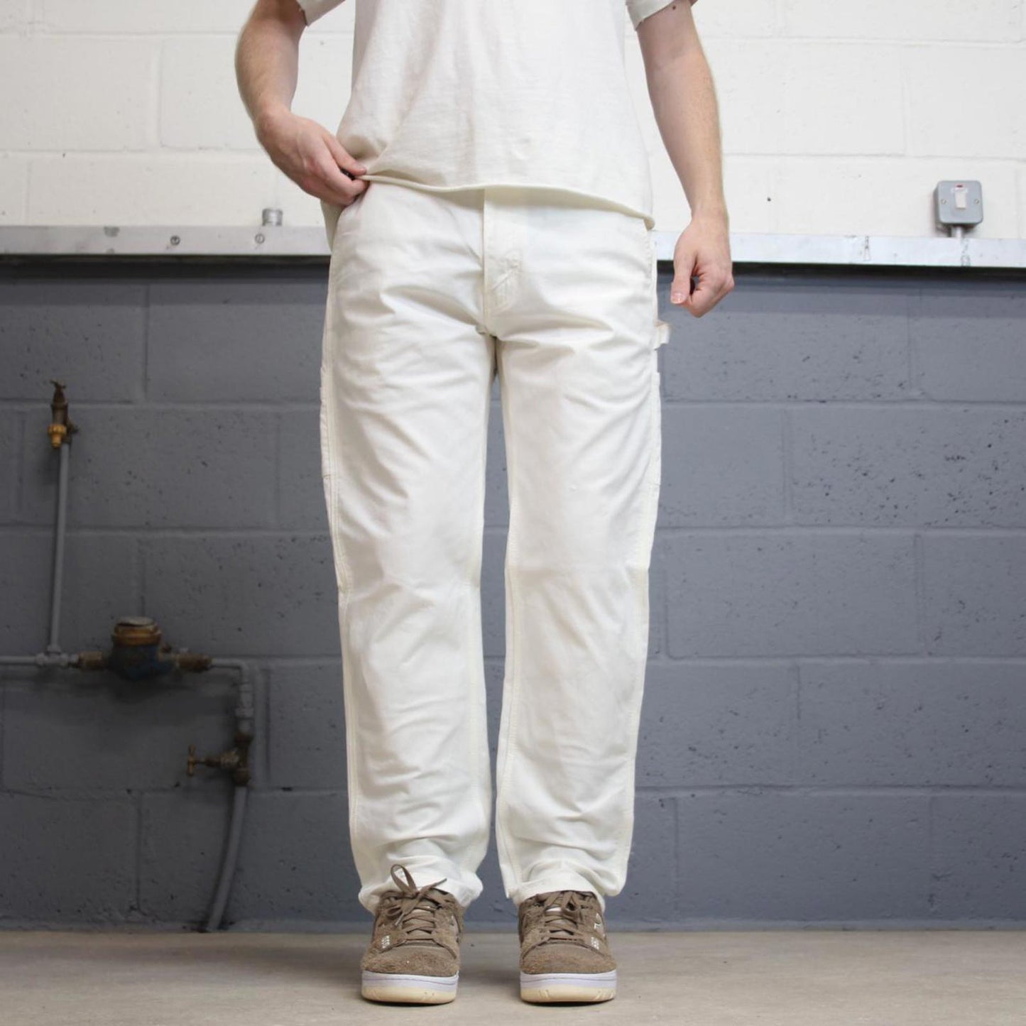White Levis carpenter jeans W34L30 denim straight fit y2k style cargo trousers tab logo