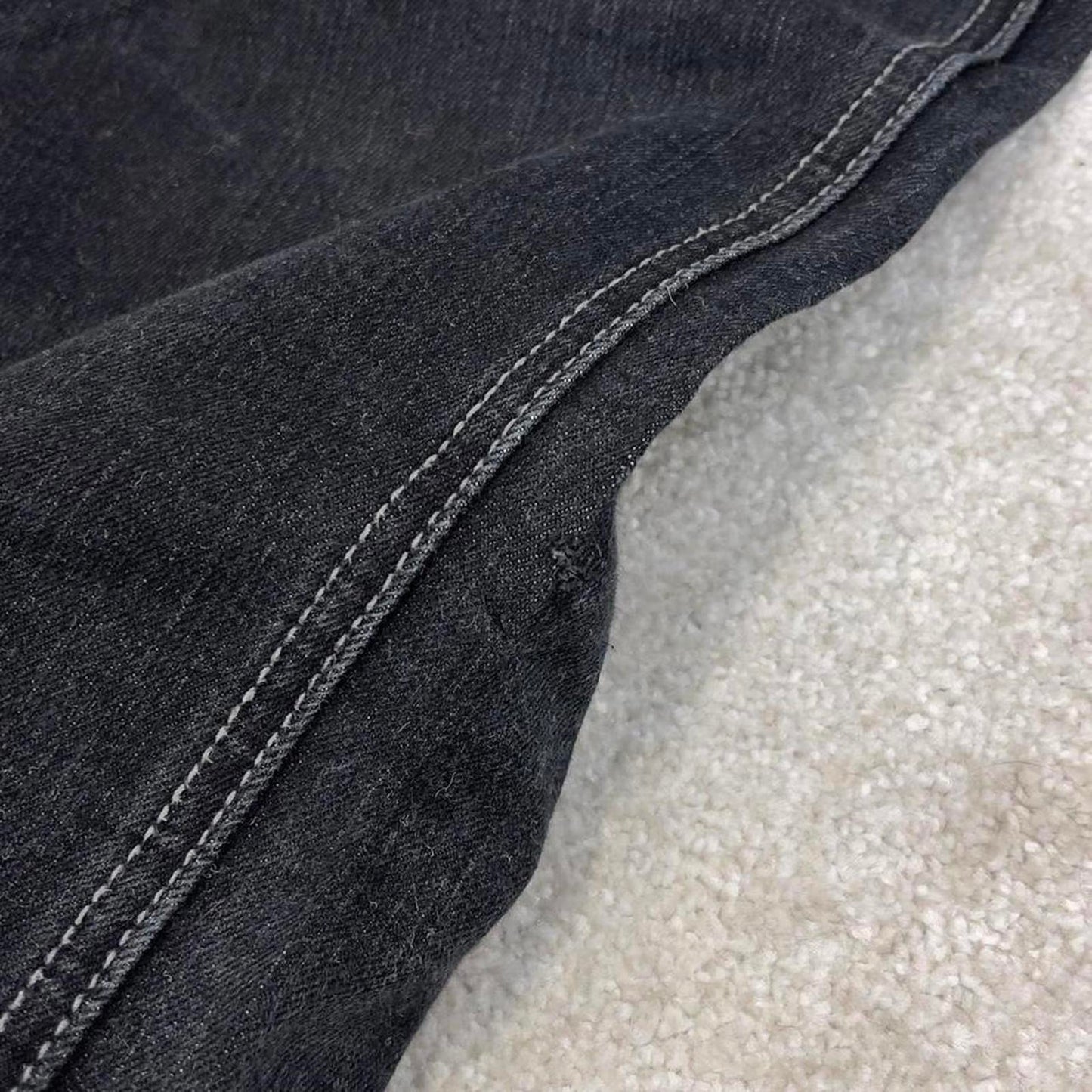 Black MMA Elite jeans W30L30 slim straight y2k 00s style jeans embroidered stitch detail