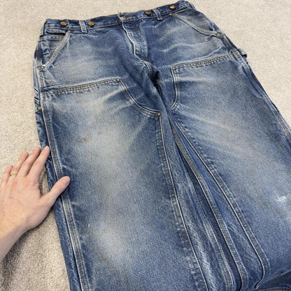 Carhartt double knee carpenter jeans denim blue Dungaree fit 100% cotton thick skater pants
