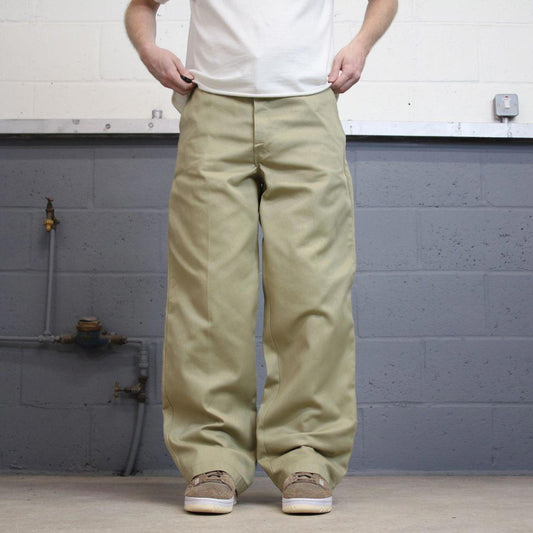 Baggy Dickies pants W34 L32 khaki beige loose twill chino style skater pants