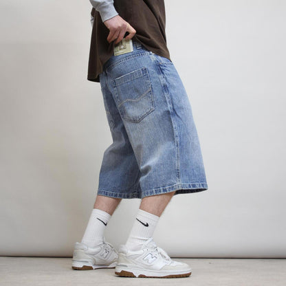 Baggy Southpole jorts W36 long wide leg embroidered design skater 90s style