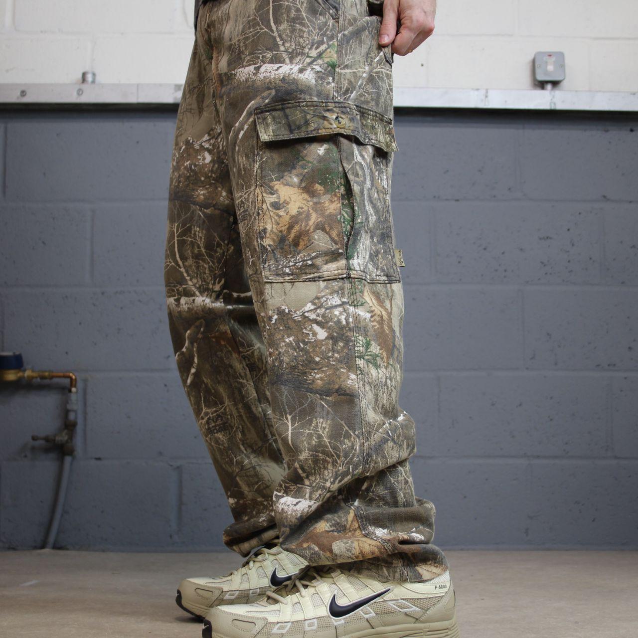 Y2K fleece camo cargo pants khaki Straight fleece whitewater outdoors camouflage utility trousers