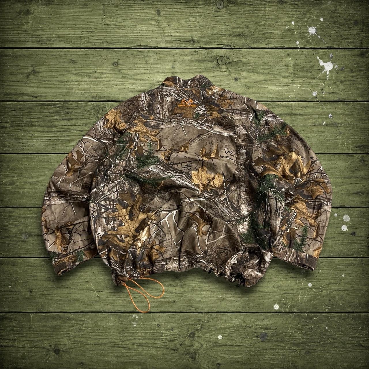 Realtree camo windbreaker fleece jacket khaki Pullover y2k technical adjustable camouflage coat