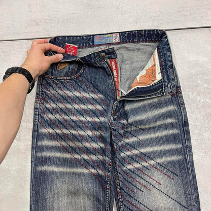 Embroidered N&MS Unltd jeans W30L30 y2k style big stitch design
