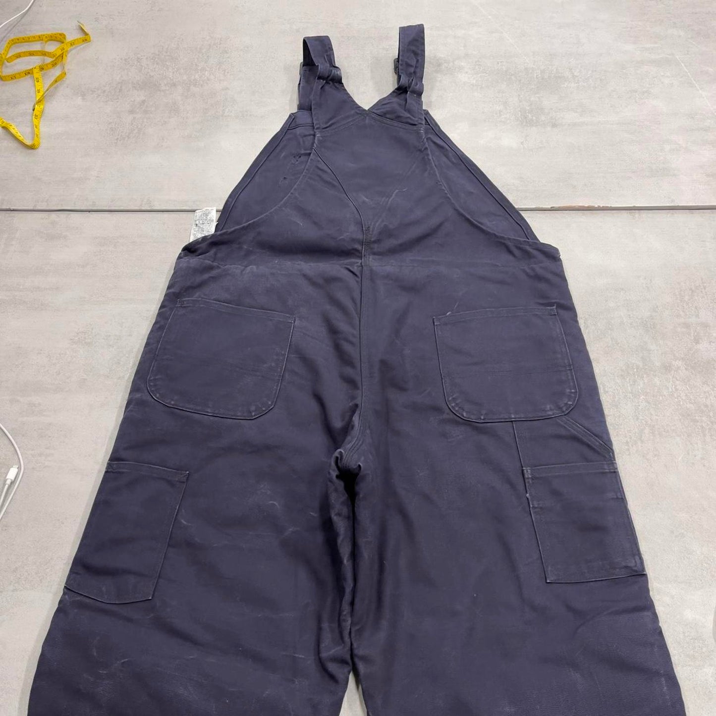 Carhartt FR overalls W36 L28 navy baggy canvas padded carpenter dungarees
