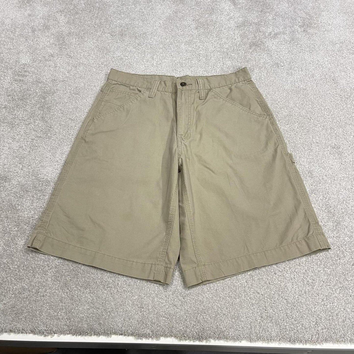 Y2K cargo shorts carpenter loose beige Faded Glory lightweight work shorts summer