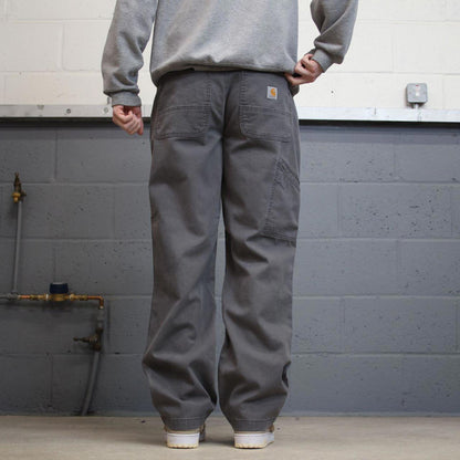 Y2K Carhartt work pants relaxed fit grey Canvasy skater cargo carpenter trousers