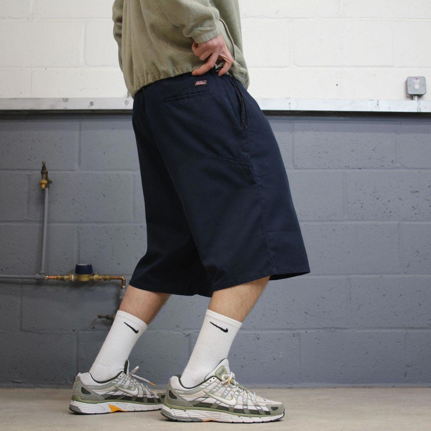 Y2k baggy Dickies shorts skater style navy Long wide leg chino summer festival shorts
