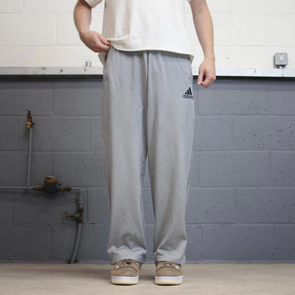 Adidas Y2K grey joggers loose floaty sweatpants embroidered logo