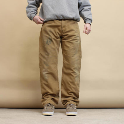 Tan Dickies trousers W34L32 90s style work pants straight fit