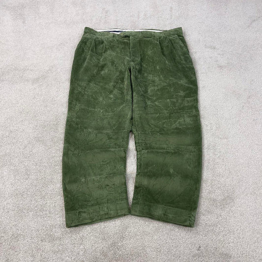 Vintage green Vineyard Vines wide wale corduroy trousers W40L28 baggy pleated cord pants 90s skate