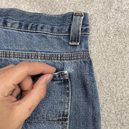 Baggy denim carpenter shorts cargo blue Faded Glory skater style surf jorts