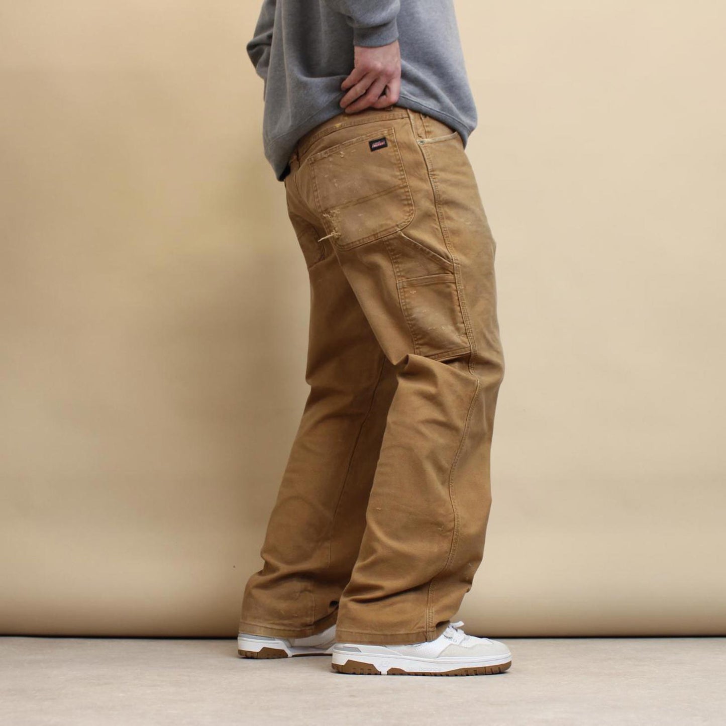 Tan Dickies carpenter jeans W38L32 loose canvas cargo skater pants