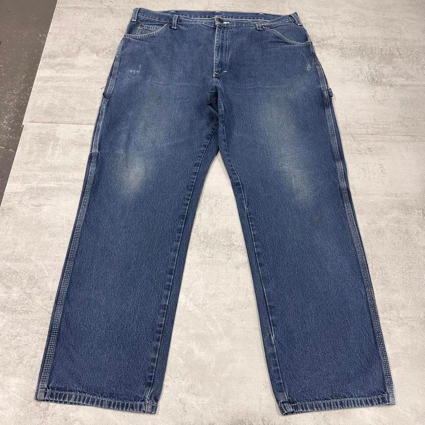 Blue Dickies carpenter jeans W40L30 Loose denim skater cargo trousers patch logo