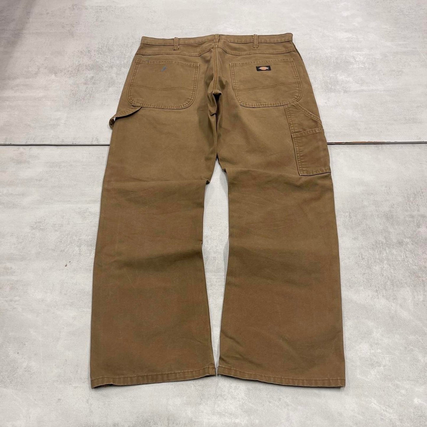 00s Dickies carpenter jeans workwear W36L30 90s skate style brown canvas relaxed cargos casual wear