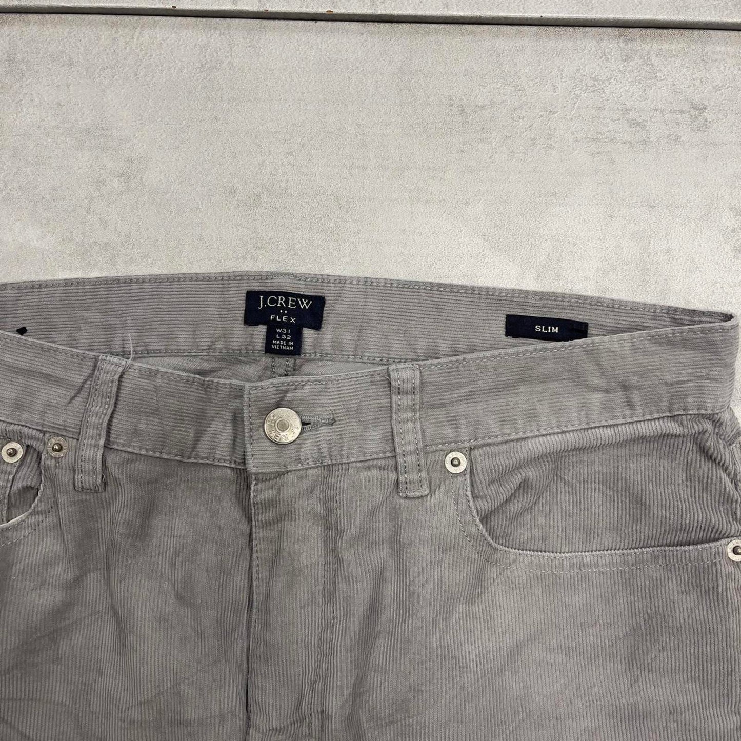 Grey J. Crew Corduroy jeans W32L30 slim flex cord pants