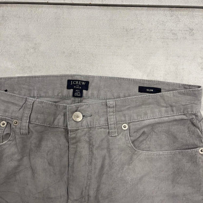 Grey J. Crew Corduroy jeans W32L30 slim flex cord pants