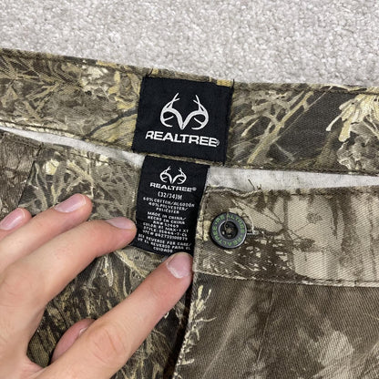 Realtree wide leg baggy camo cargo pants Y2K khaki camouflage pattern cargo trousers