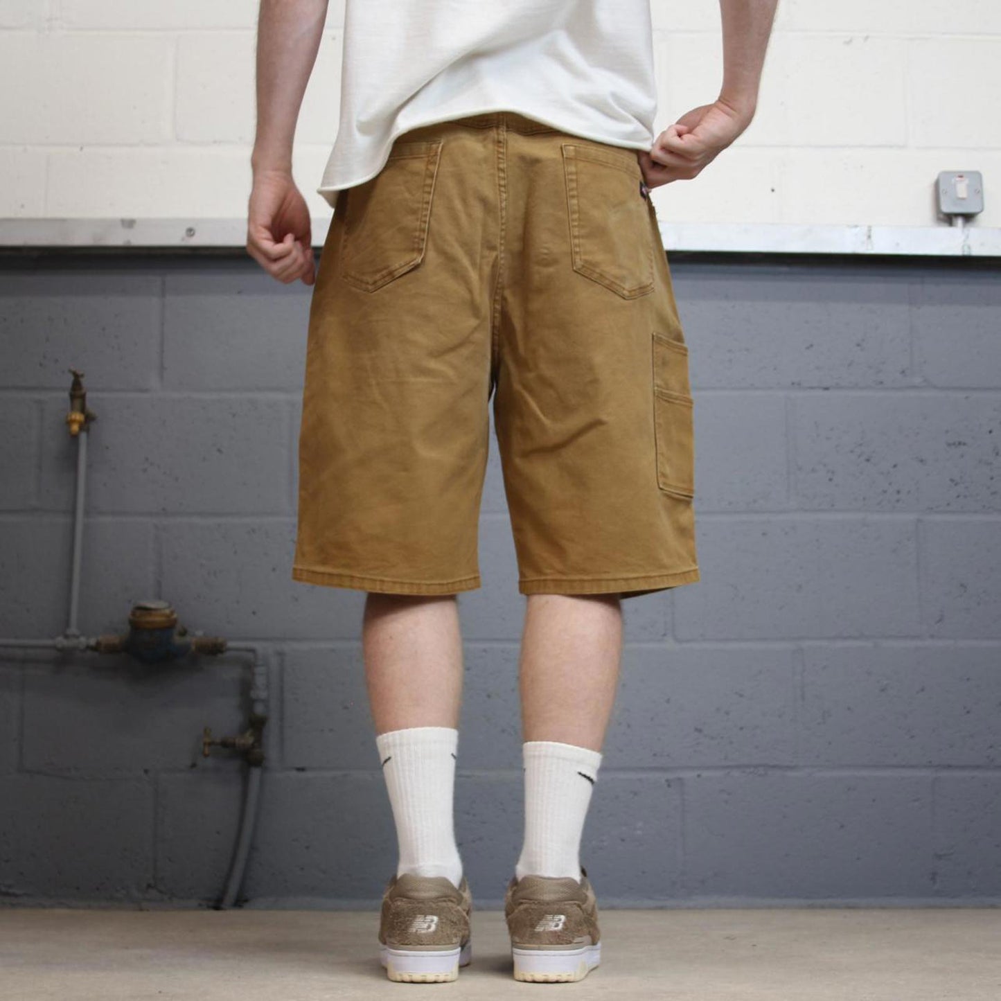 Dickies carpenter shorts loose canvas tan brown skater style jorts