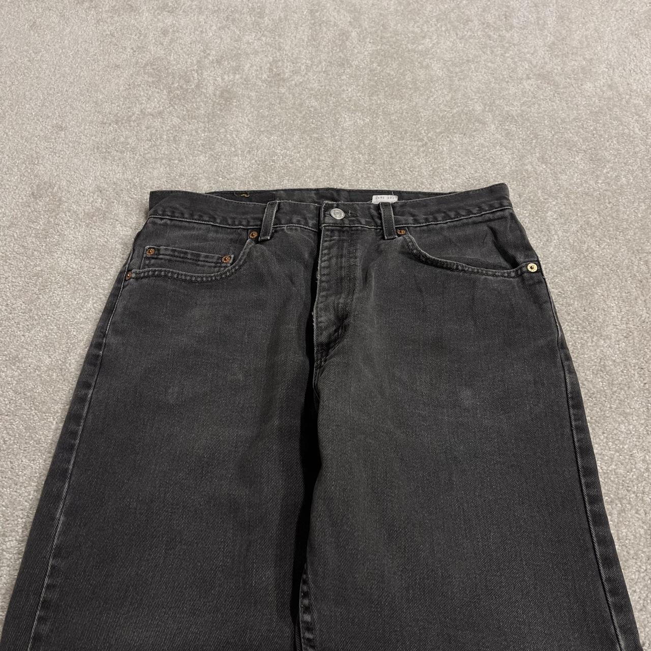 Levi's 505 straight fit jeans y2k faded black Regular straight leg denim pants red tab logo