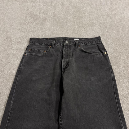Levi's 505 straight fit jeans y2k faded black Regular straight leg denim pants red tab logo