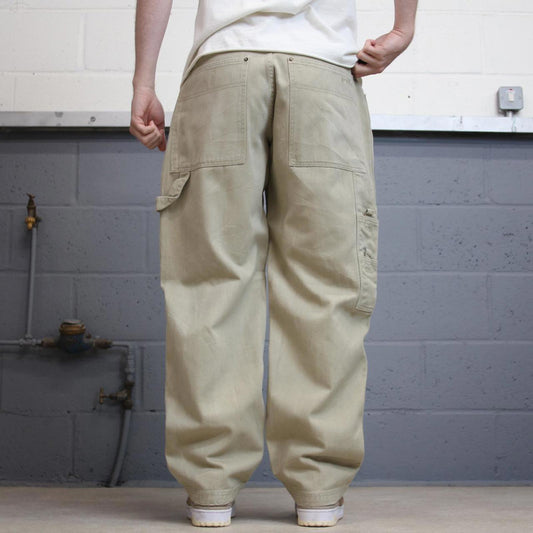 Beige Results carpenter jeans W33L32 baggy cargo skater style jeans