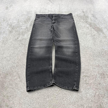 Y2k Levi's 505 jeans grey 38x30 Straight denim pants red tab logo