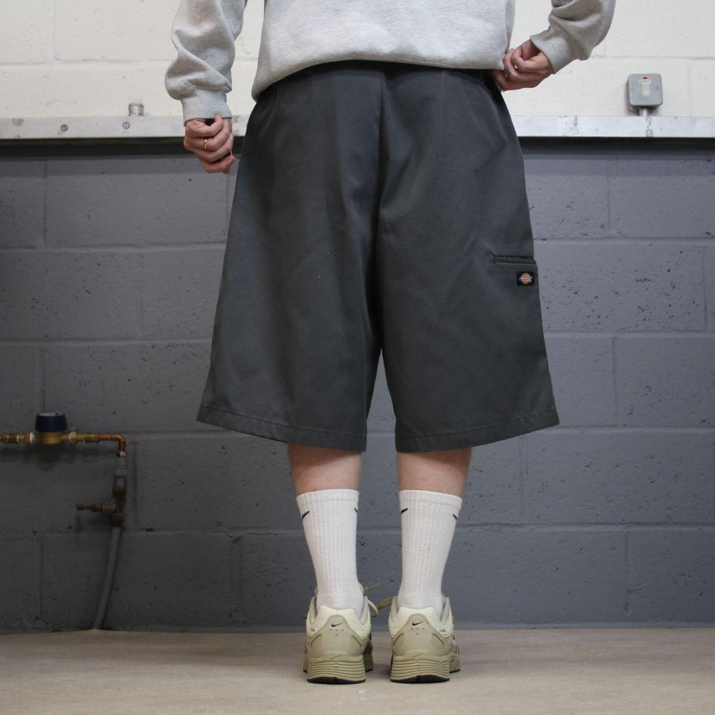Dickies baggy carpenter shorts grey Twill chino skater style shorts wide long leg