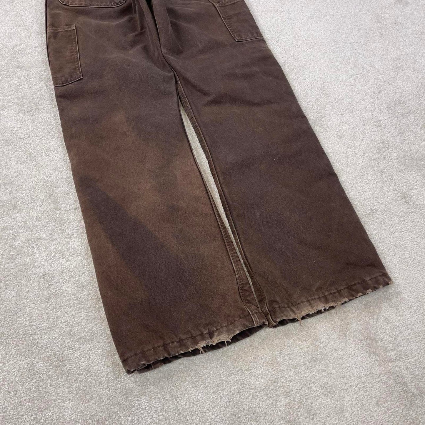 Brown Carhartt dungarees W30L32 Women's canvas overalls utility worker