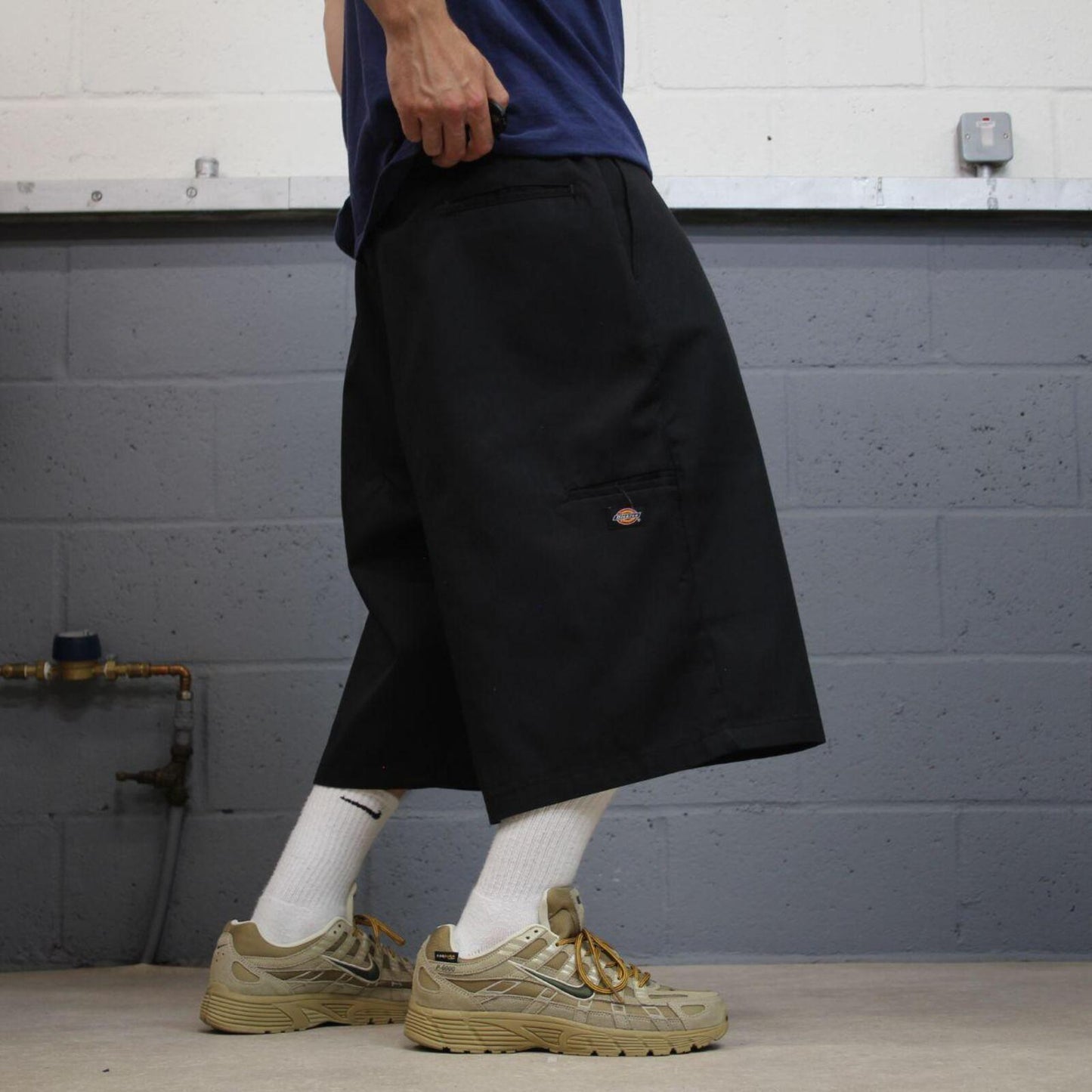 Dickies baggy chino shorts carpenter black Chino style skater shorts long wide leg festival
