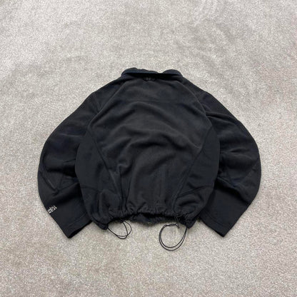 00s Columbia technical fleece XL women's black full zip up y2k style autumn adjustable waist