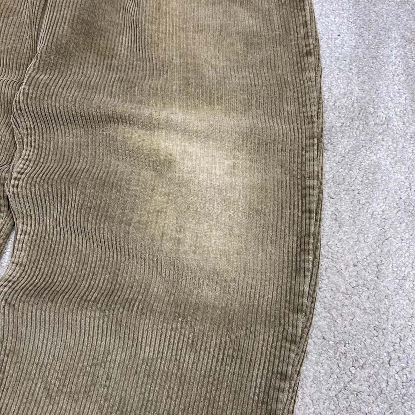 Baggy pleated corduroy pants wide leg Khaki Wide wale chunky jumbo cord trousers preppy