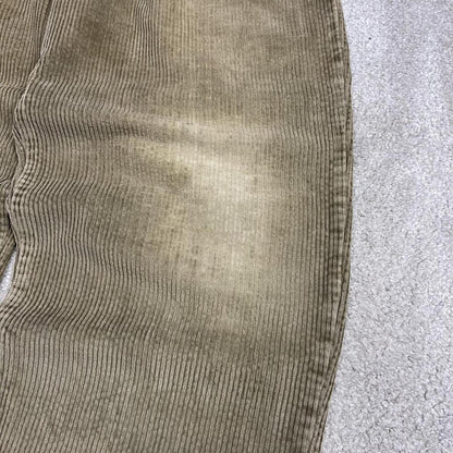 Baggy pleated corduroy pants wide leg Khaki Wide wale chunky jumbo cord trousers preppy