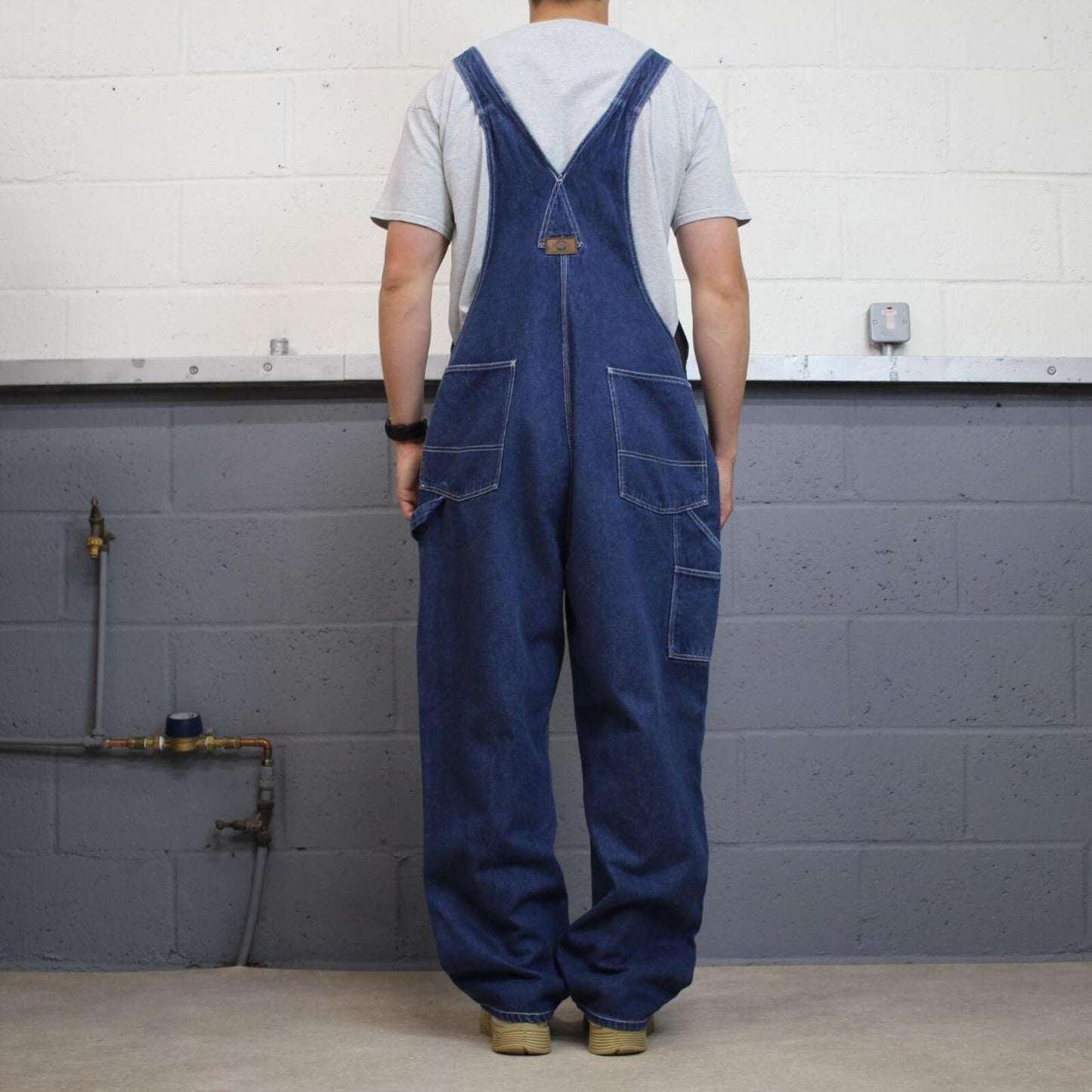 Baggy denim dungarees vintage XL overalls blue Work'n Gear workwear bib & brace farmer