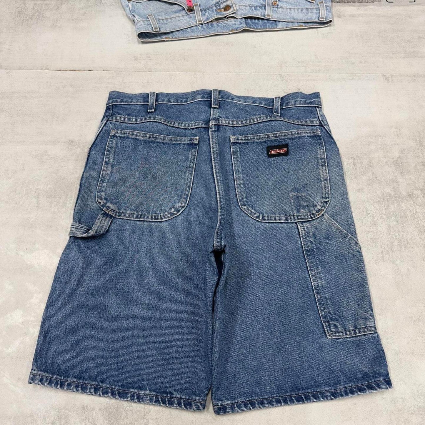 Dickies carpenter skate jorts W36 blue Loose relaxed fit denim cargo summer skate shorts