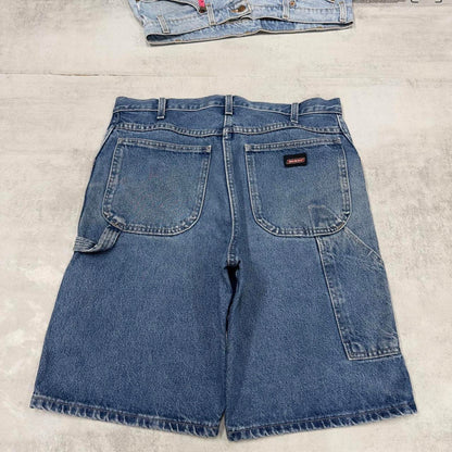 Dickies carpenter skate jorts W36 blue Loose relaxed fit denim cargo summer skate shorts
