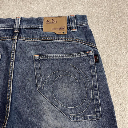 Baggy denim shorts y2k surf blue Loose fit WBJ summer festival jorts