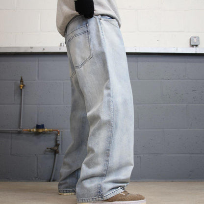 Y2k baggy jeans skater style W38L30 loose 00s Trust Jeans 5 pocket faded denim casual autumn