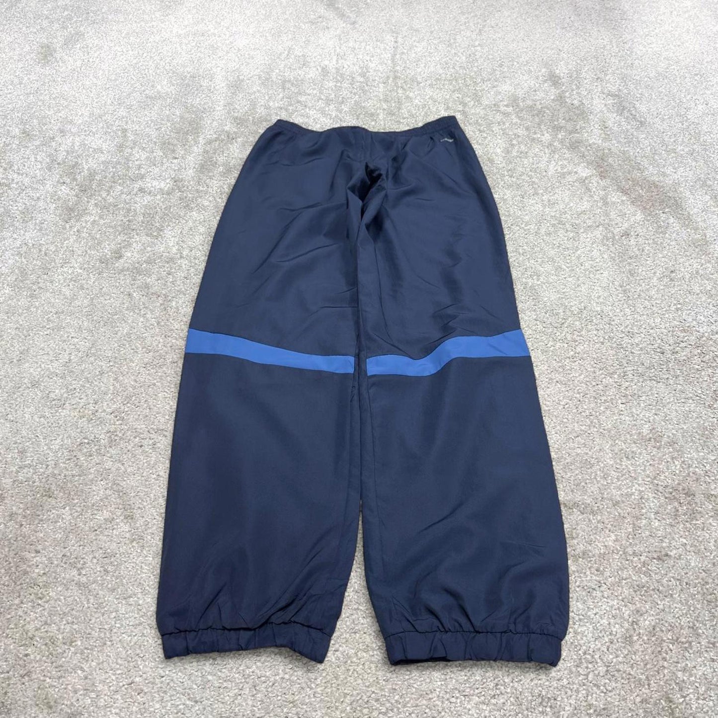 Adidas trackies 14 loose navy y2k style joggers adjustable stripe detail track pants