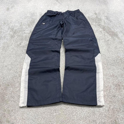 Navy Champion trackies Small loose y2k floaty leg joggers embroidered logo