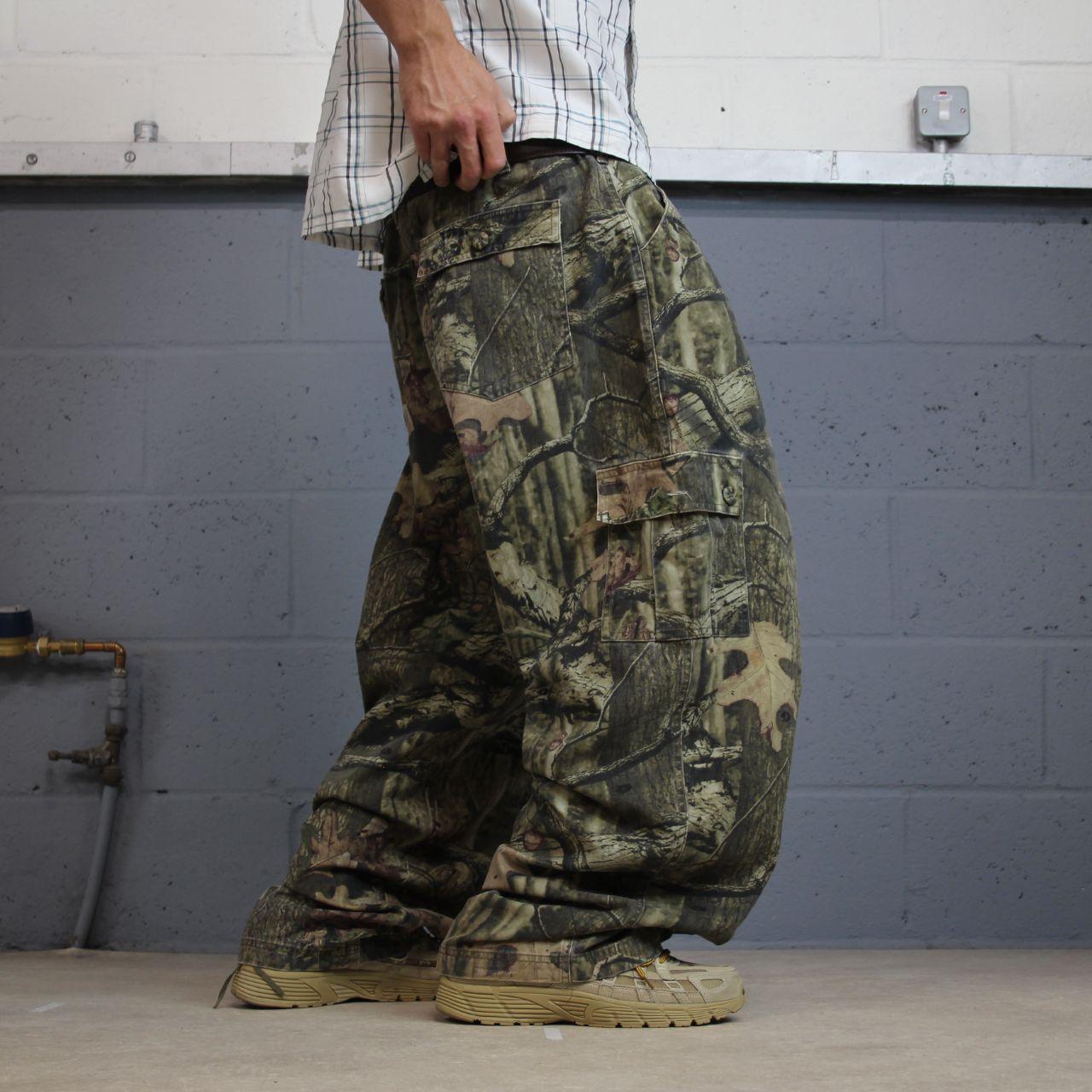 Wide leg baggy Russell outdoors camo cargo pants Y2K khaki outdoors hunting utility trousers