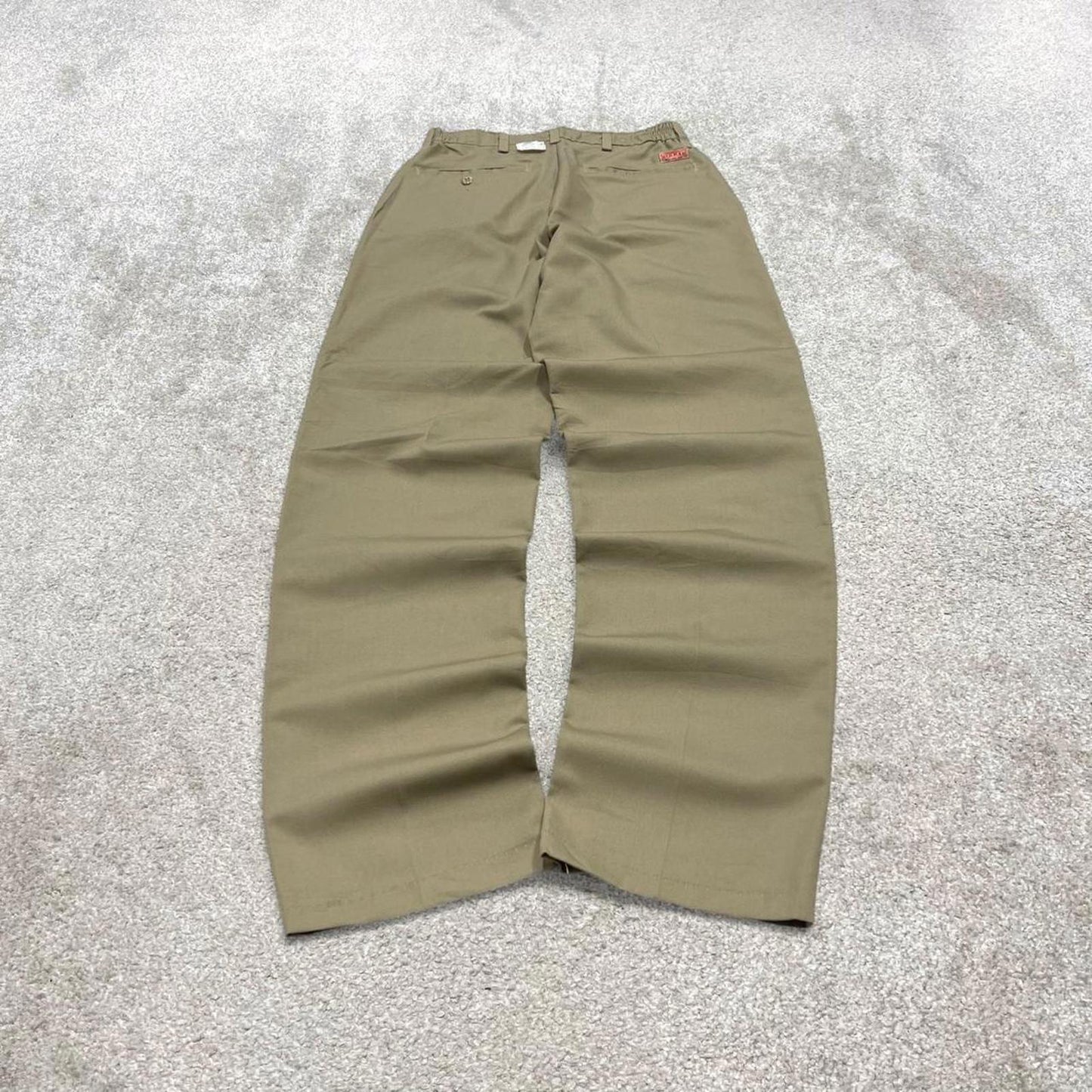 Vintage y2k work pants loose beige Chino style skate trousers Red Kap workwear patch logo