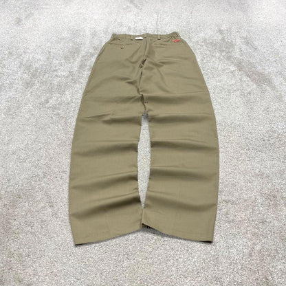 Vintage y2k work pants loose beige Chino style skate trousers Red Kap workwear patch logo