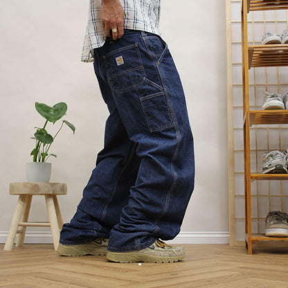 Baggy Carhartt FR carpenter jeans y2k Loose utility denim workwear skate cargo trousers