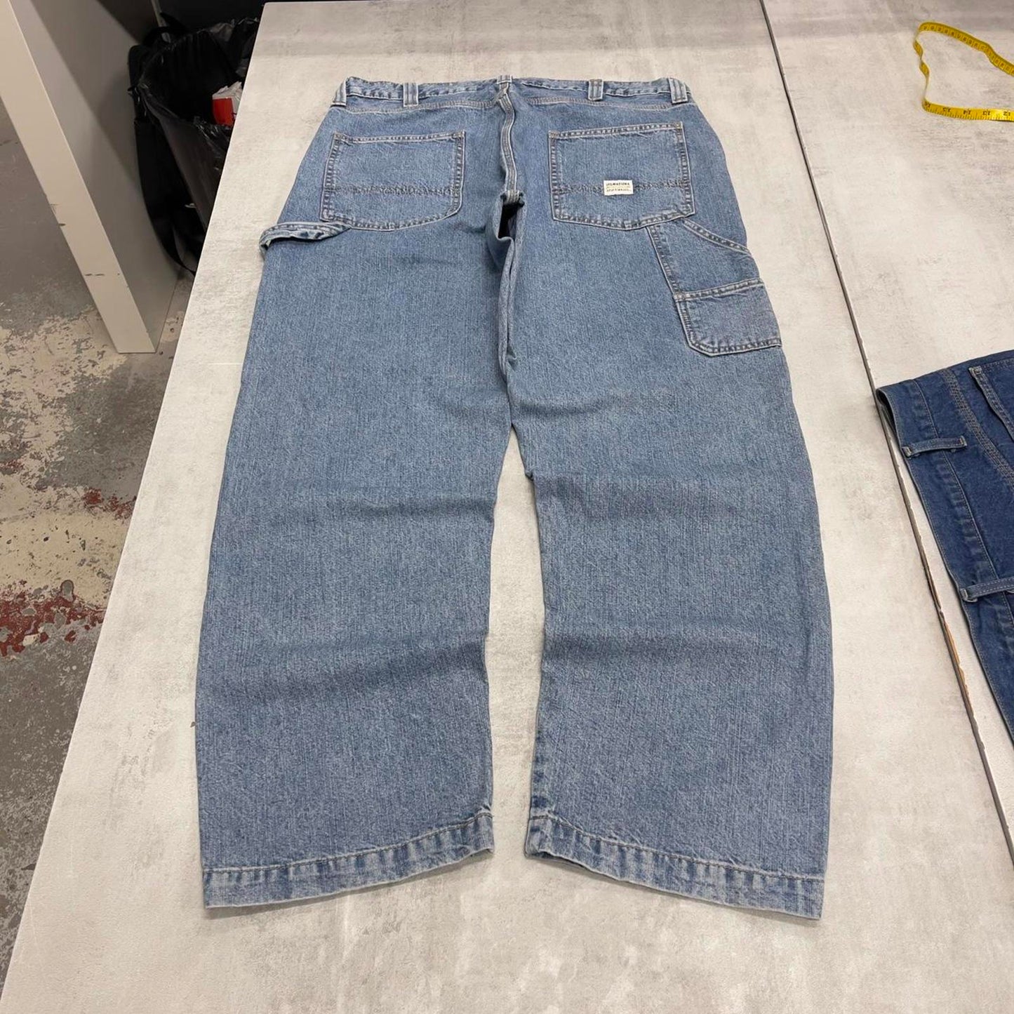 Blue baggy Levis carpenter jeans W38L32 loose wide leg thick denim 90s style cargos