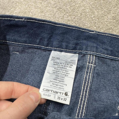 Carhartt baggy carpenter jeans denim blue Loose wide leg workwear skater pants