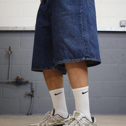 Baggy Levi's 550 jorts W40 blue denim skater style red tab logo shorts