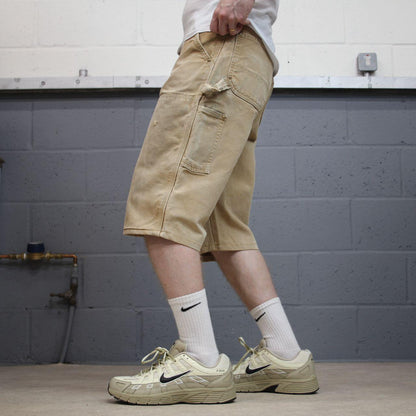 Carhartt carpenter shorts double knee tan Long canvas skater style cargo work jorts